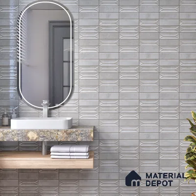 Faux Subway  Tile TL 07239 B Boat 1006 1 ft x 1 ft Ceramic Glossy Finish - 9 mm  | 2 mm Spacer is Mandatory | Please Expect a Slight Variation of Pattern (Sample)